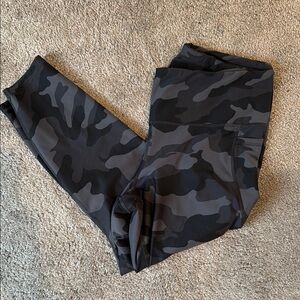 Old Navy Black and Gray Leggings Stretchy Athletic Wear